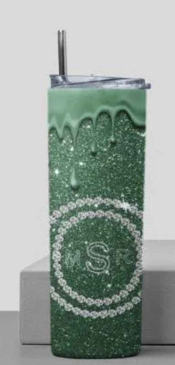 Personalized glitter 20 oz tumbler