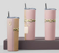 Personalized designer inspired 20 oz tumbler with chain