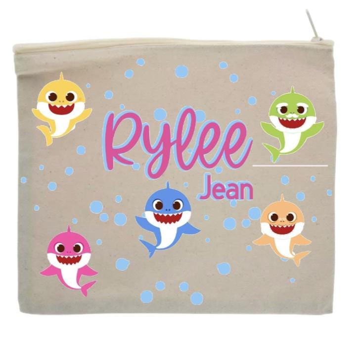 Personalized canvas zipper pouch