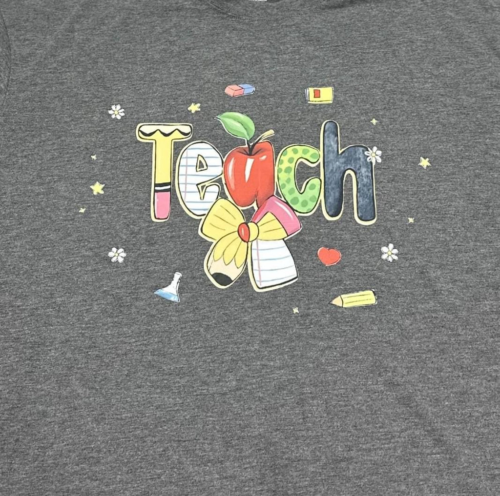 Teach Graphic T-Shirt – Vibrant School-Themed Design for Educators
