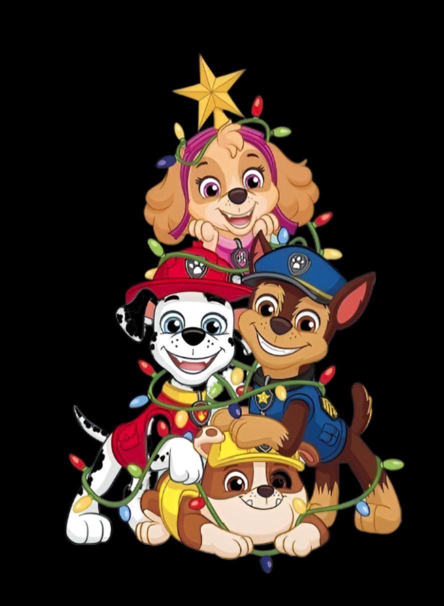 PAW Patrol Christmas Sweatshirt with Santa Hats & Reindeer Antlers