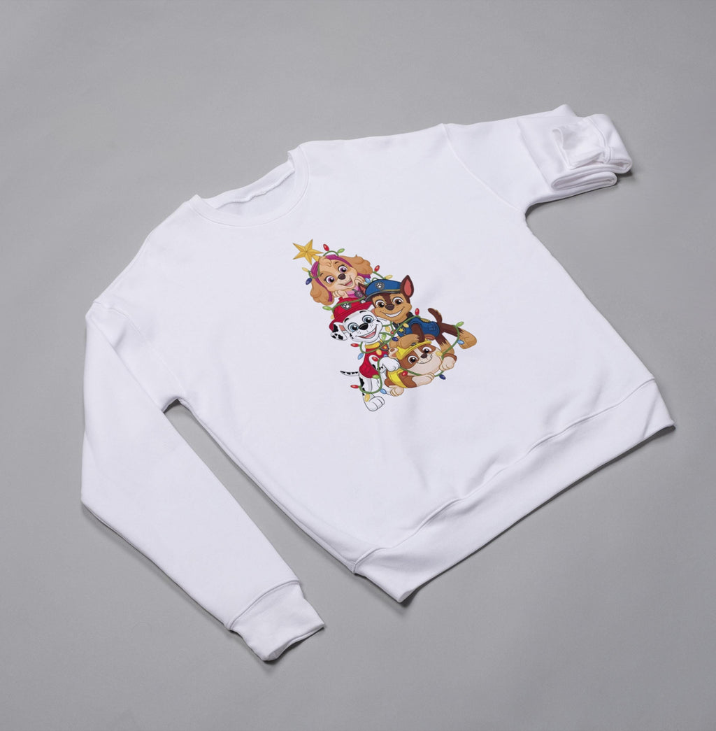 PAW Patrol Christmas Sweatshirt with Santa Hats & Reindeer Antlers