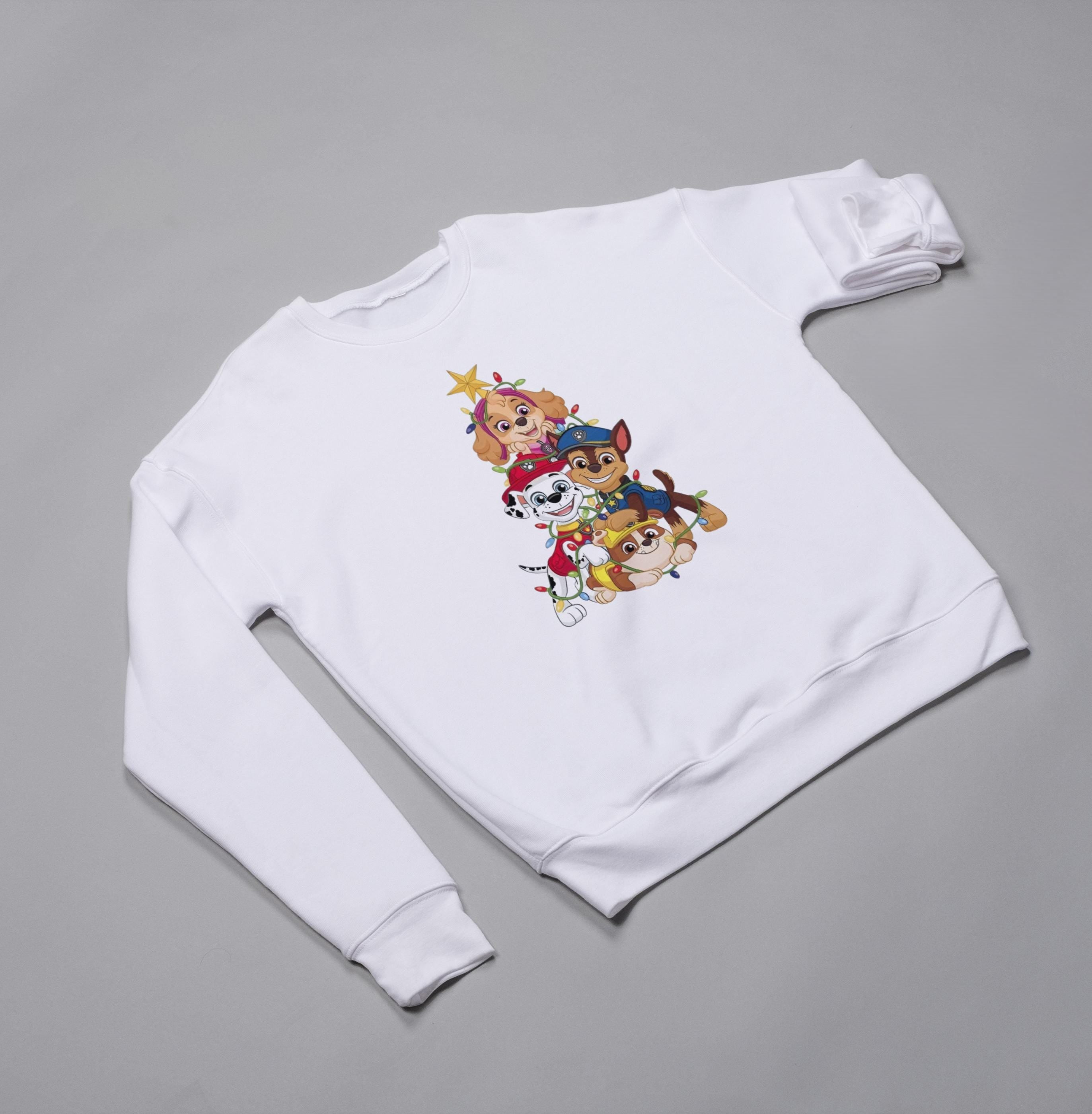 PAW Patrol Christmas Sweatshirt with Santa Hats & Reindeer Antlers