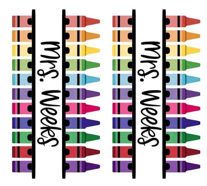 Colorful Crayon Teacher Tumbler – Personalized Gift for Educators